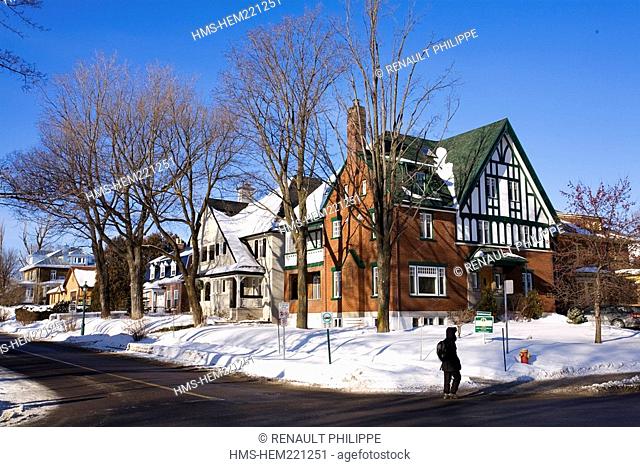 Canada, Quebec Province, Quebec City, Montcalm District, Avenue des Braves, houses