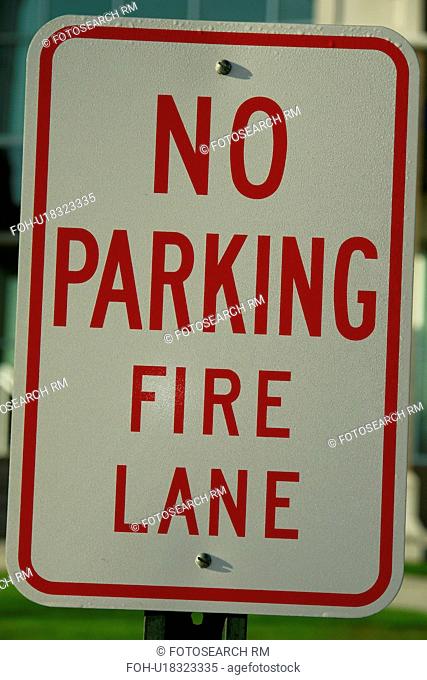Myrtle Beach, SC, South Carolina, No Parking, Fire Lane, road sign