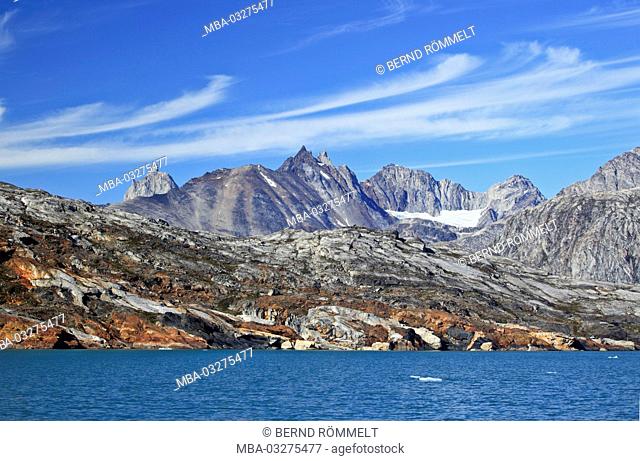 Greenland, East Greenland, area of Ammassalik, Karale glacier