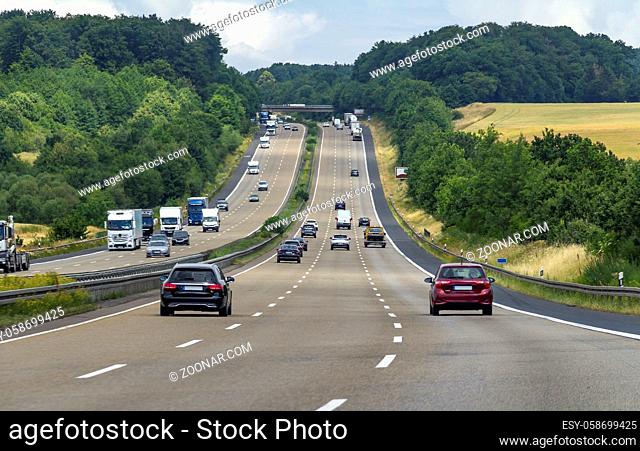 highway scenery in Germany at summer time
