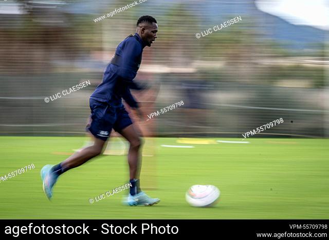 Gent's player pictured in action during a training session at the winter training camp of Belgian first division soccer team KAA Gent in Oliva, Spain