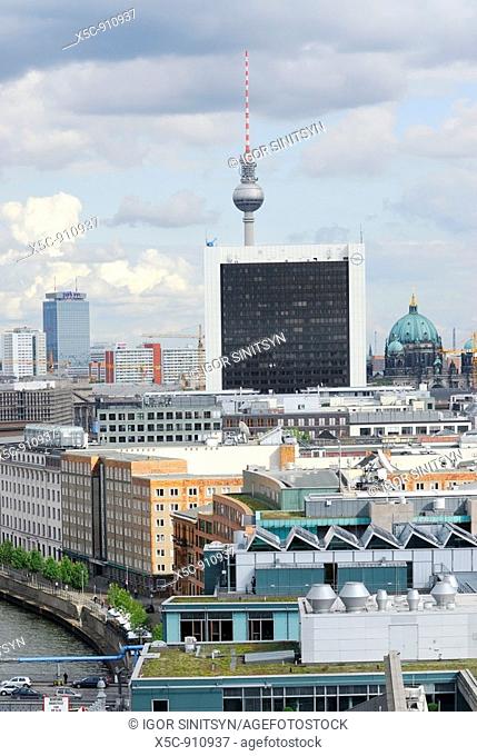 A view on Berlin city from a cover of Reichstag building  Berlin, Germany