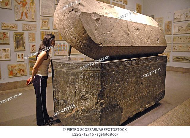 New York City, U.S.A.: a tomb for sarcophaguses at the MET (Metropolitan Museum of Art)