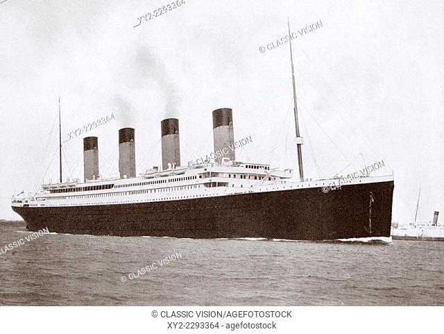 Belfast Photo: RMS Titanic Rare Sepia View On River Lagan April 2 1912 