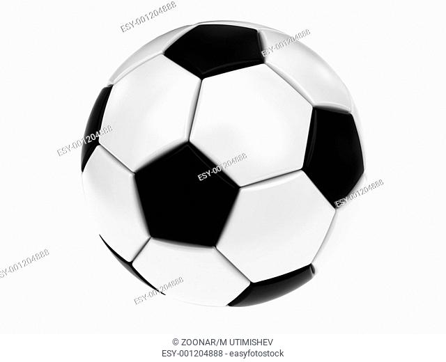 Soccer ball isolated on white. High resolution 3D image