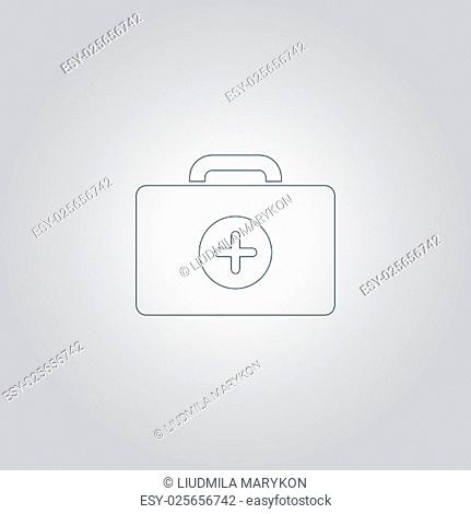 Medical box. Flat web icon or sign isolated on grey background. Collection modern trend concept design style vector illustration symbol