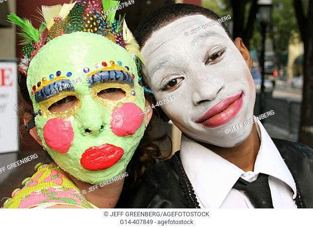 Students pantomime artists. Arts Festival, Coconut Grove, Florida. USA