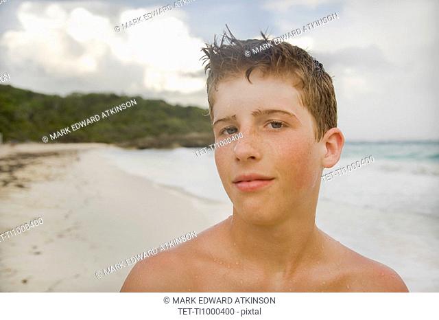 Portrait of boy on beach