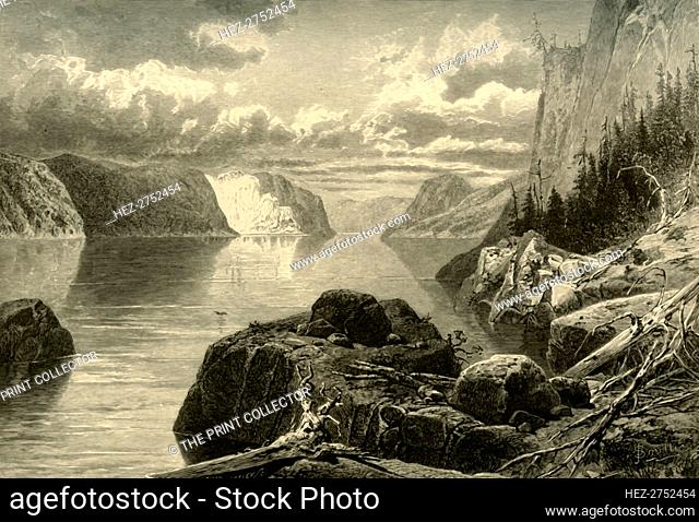 'Point Noir, Trinity Rock, and Cape Eternity, Saguenay River', c1870. Creator: Frederick William Quartley