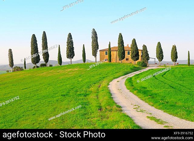 Farmhouse I Cipressini. Pienza. Orcia Valley. World Heritage. UNESCO. Tuscany. Italy
