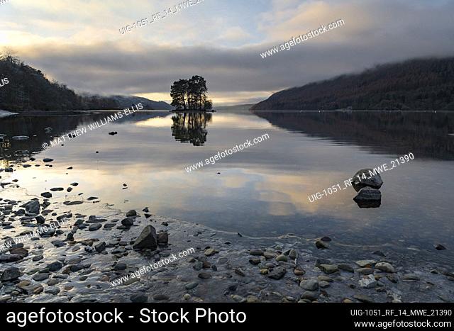Loch Tay at sunset, Kenmore, Perthshire, Highlands of Scotland
