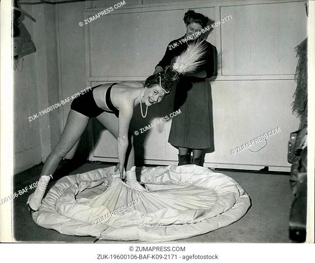 1952 - Jo Anne Lee has to hold on to the Wardrobe Mistress, as she steps into the middle of the wired underskirt which for the foundation of her Queen Elizabeth