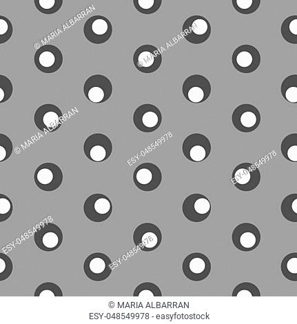 Polka dot abstract seamless pattern on a grey background. Vector illustration