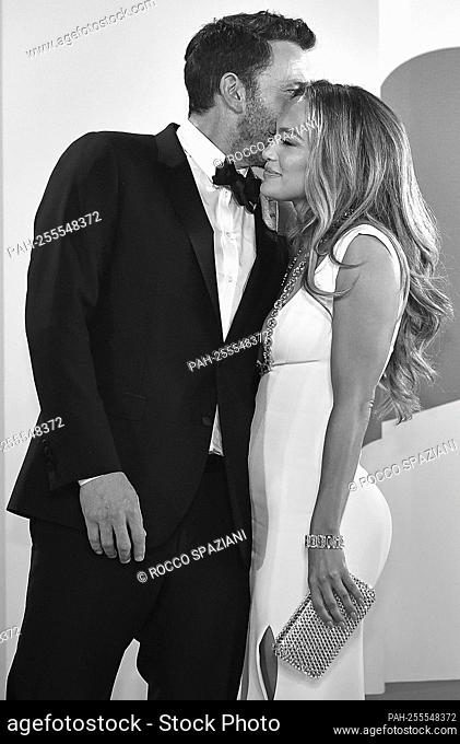 VENICE, ITALY - SEPTEMBER 10: Ben Affleck and Jennifer Lopez attend the red carpet of the movie ""The Last Duel"" during the 78th Venice International Film...