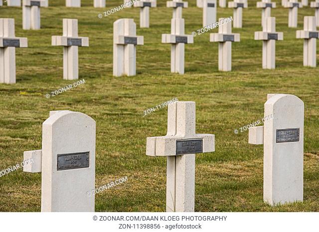 Chatillon-sur-Marne, France - June 7, 2017: War cemetery 1914-1918 of French soldiers in Chatillon-sur-Marne