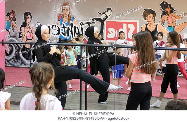Ines Khalifeh giving a self-defence course for girls between 5 and 13 years of age in the ""SheFighter"" self-defence centre for women in Amman, Jordan