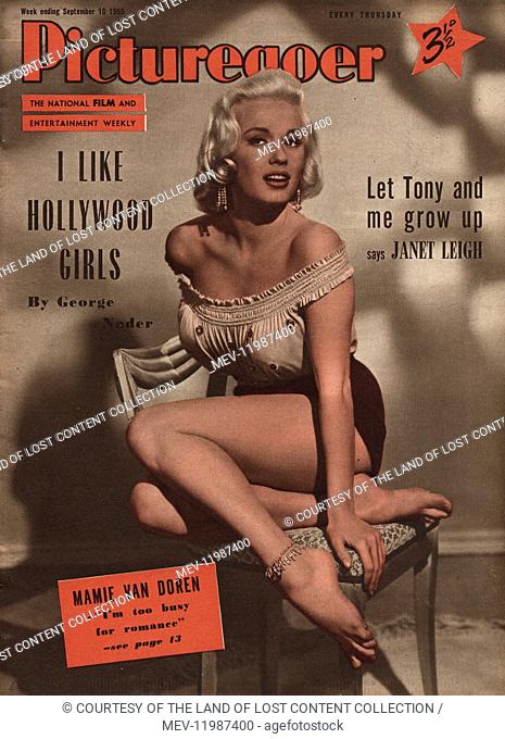 Picturegoer - 1955, Picturegoer, front cover, magazine, photograph, Mamie Van Doren, screen goddess