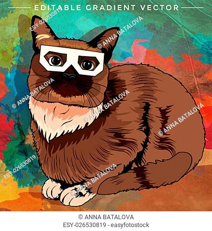 House Cat. Vector illustration of a cat at home