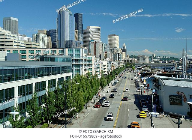 Seattle, WA, Washington, Puget Sound, Alaskan Way, Waterfront