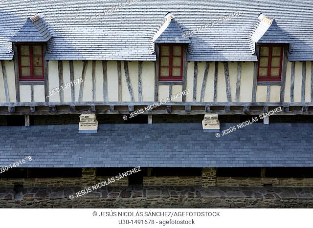 Old medieval wash houses of Vannes, Morbihan department, Brittany region, France