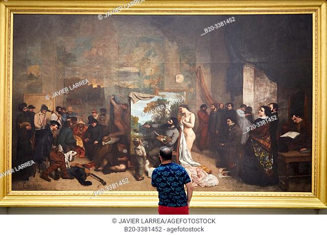 """L'Atelier du peintre"" ""The Studio of the Painter"", 1854-1855, Gustave Courbet, Musée d'Orsay, Paris, France, Europe