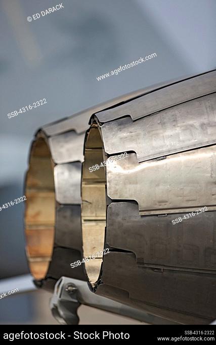 A detailed view of exhaust nozzles of a United States Marine Corps F/A-18D Hornet at Kuantan Air Base, Malaysia