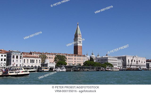 Grand Canal in San Marco with view to Campanile and Doge’s Palace of Venice - Italy