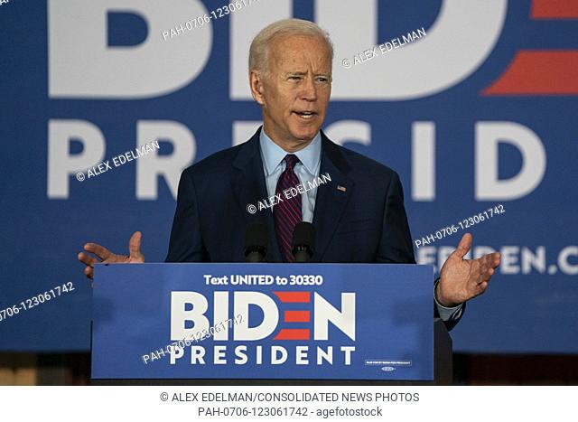2020 Democratic Presidential candidate, Joe Biden, speaks at a campaign event in Burlington, Iowa on Wednesday, August 7, 2019