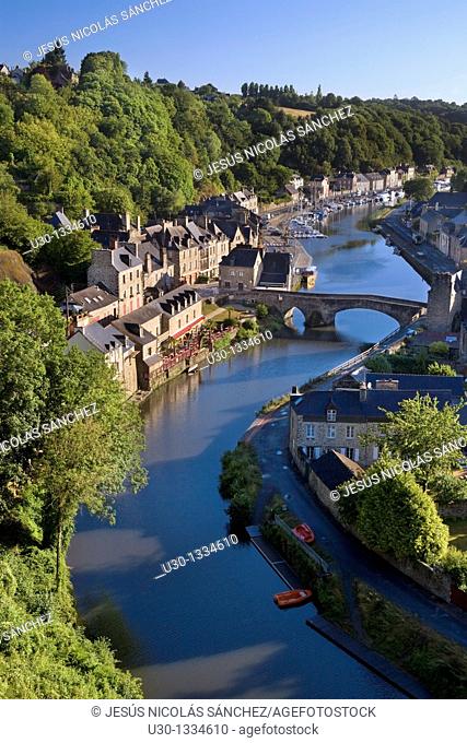 Overview of the old town of Dinan, in Cotes d'Armor department, Brittany  France