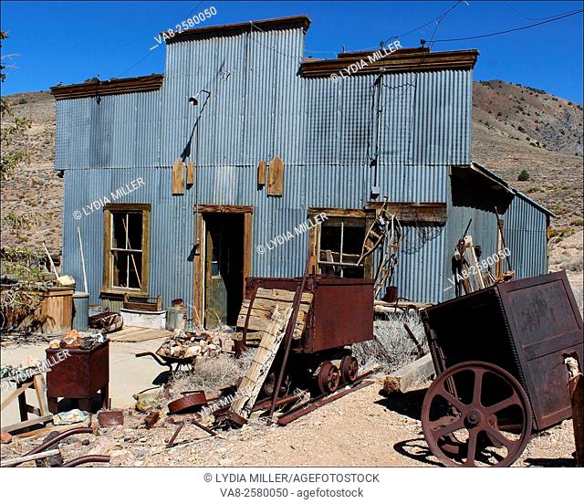 Old metal building in Death Valley, CA