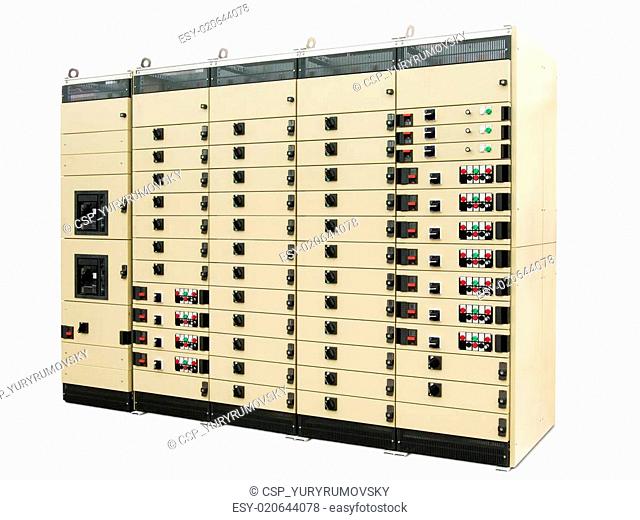 transformer cabinet of the eight sections on a white background