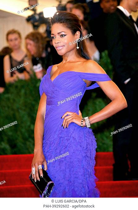 Actress Naomie Harris arrives at the Costume Institute Gala for the ""Punk: Chaos to Couture"" exhibition at the Metropolitan Museum of Art in New York City