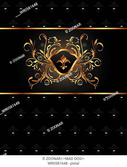 golden frame with heraldic elements