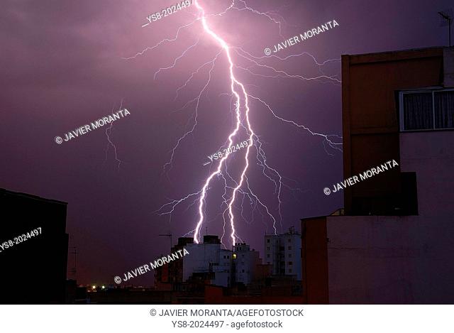 Lightning, Palma de Mallorca, Balearic Islands, Spain