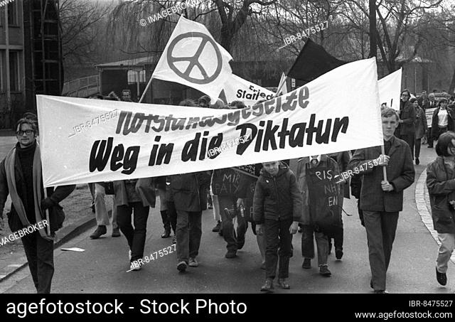 The Easter March 1968, Germany, demonstrated for peace with the main demands to end the Vietnam War and against the emergency laws from Duisburg to Dortmund