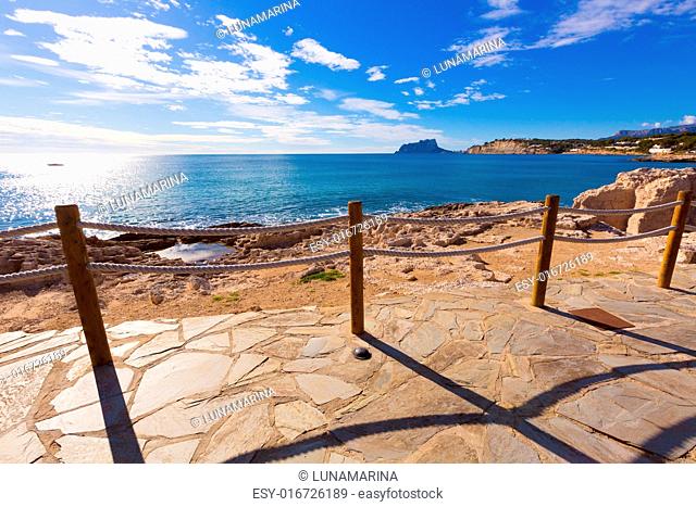 Moraira in Mediterranean with Ifach penon calpe view Alicante at Spain