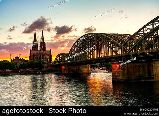 Sunset over the Cologne Cathedral, Germany