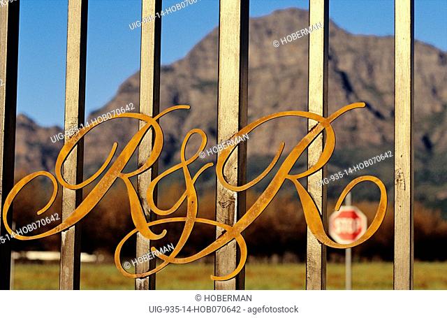 Rupert & Rothschild gate, Franschhoek, Western Cape