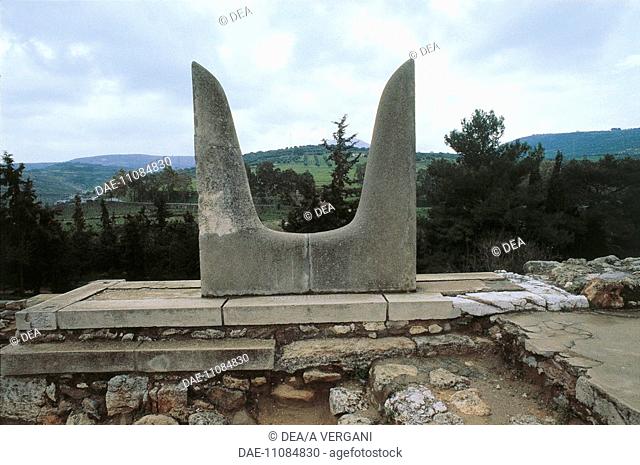 Greece - Crete - Knossos. Monumental horns of consecration