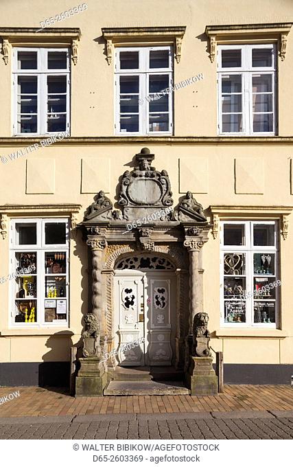 Denmark, Jutland, Tonder, Denmark's Oldest Town, Det Gamle Apotek, old pharmacy, built in 1671