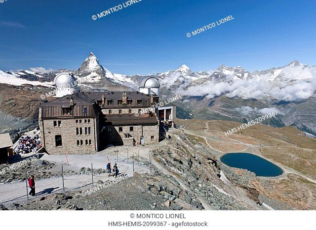 Switzerland, canton of Valais, Zermatt, Hotel Kulmhotel Gornergrat is the highest hotel in Europe to 3089 m altitude