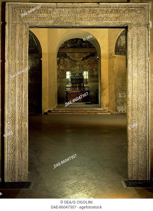 Roman entrance way, Chapel of Saint Aquilino, Basilica of St Lawrence, Milan. Italy, 5th century