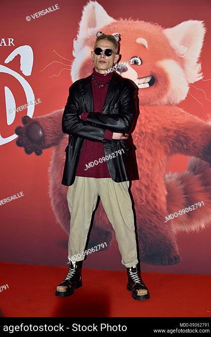 Versaille attends at the red carpet of Disney movie Red at The Space Cinema Moderno in Rome, (Italy).February 25th, 2022