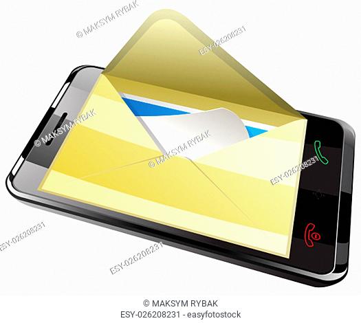 E-mail with arrow vector illustration in eps 10