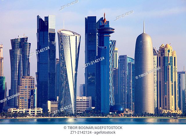 Qatar, Doha, West Bay, business district, skyline,