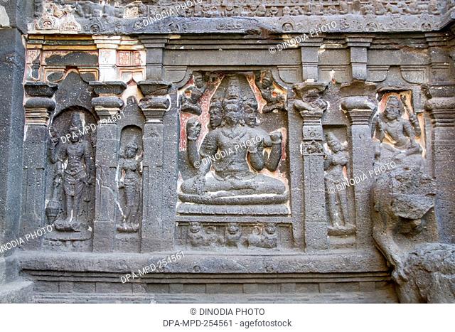Brahma god statue, kailash temple, aurangabad, maharashtra, india, asia