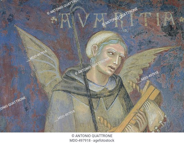 Allegory of Bad Government, by Lorenzetti Ambrogio, 1338 - 1339, 14th Century, fresco. Italy, Tuscany, Siena, Palazzo Pubblico, Sala della Pace, west wall