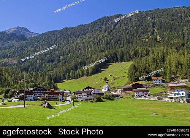 Köfels - ein idyllischer Weiler in 1403 m Seehöhe im tirolerischen Ötztal