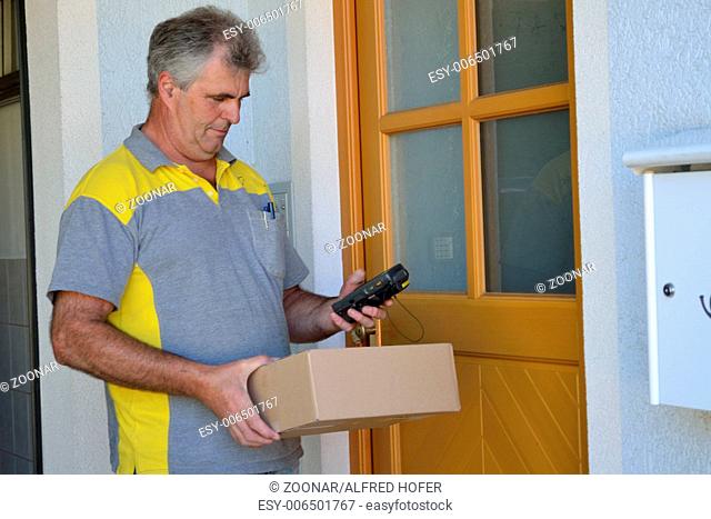 Postman delivers package