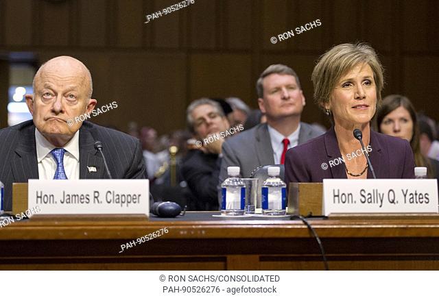 Former Director of National Intelligence of the United States James R. Clapper, left, and former Acting Attorney General of the US Sally Q